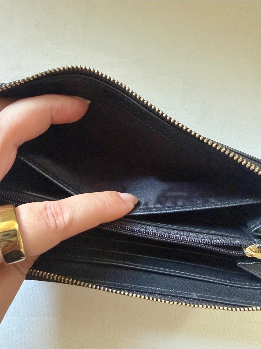 Coach Black Pebbled Leather Wristlet Clutch